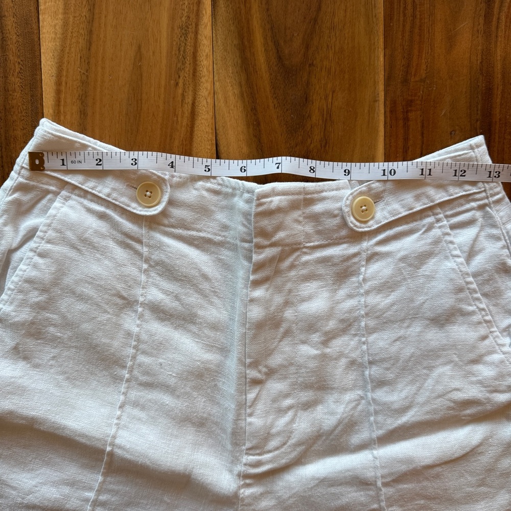 Madewell High Waist White Shorts 100 percent linen - Picture 3 of 7